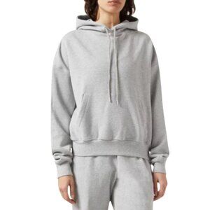 Wardrobe NYC Hooded Sweatshirt Hoodie Womens XL Gray Cotton Pullover Long Sleeve